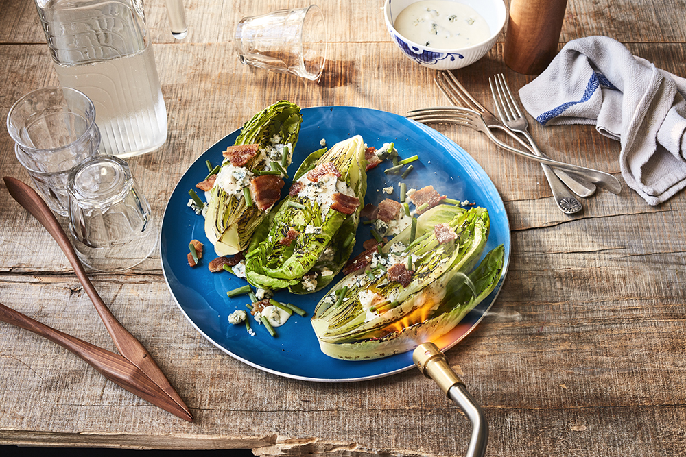 Charred Romaine With Blue Cheese & Bacon