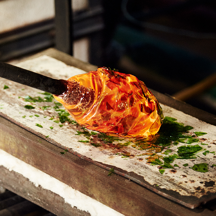 Glass Blowing a Large Bubble by Hand 