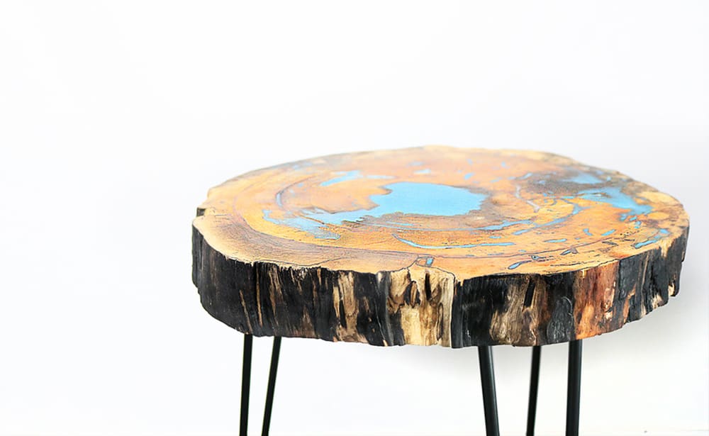 resin table edge diy wood projects tables bernzomatic diyhuntress coffee