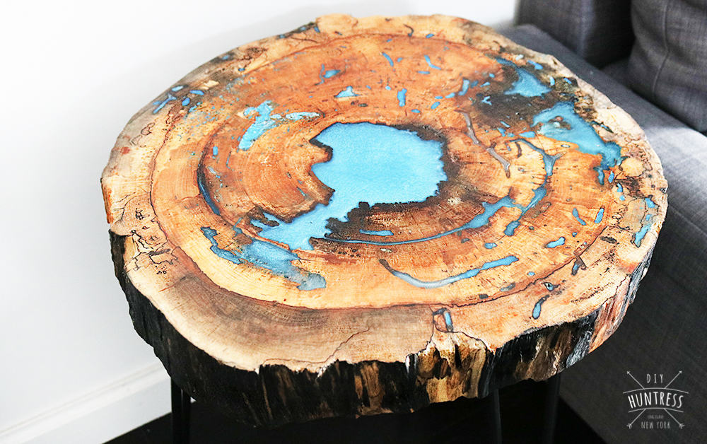 Completed resin table