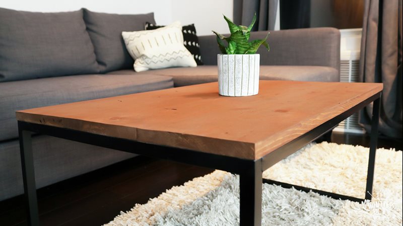 Wood and aluminum table