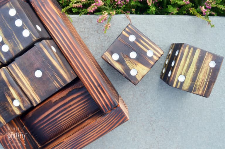 DIY Wood Burned Lawn Dice - DIY Huntress